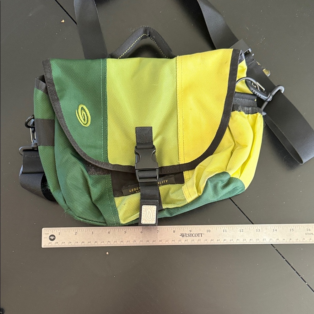 Timbuk2 Two-Tone Green and Yellow Small Messenger Bag